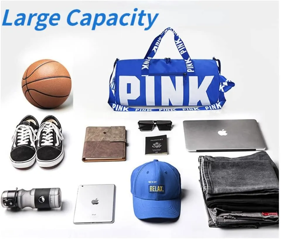 Cute Pink Printing Gym Bag for Women Sports Tote Travel Bags Carry On for Weekender Travel Tennis Baseball Yoga School