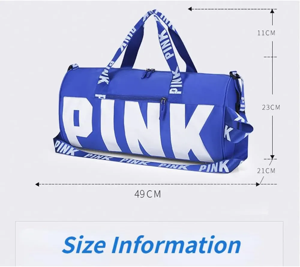 Cute Pink Printing Gym Bag for Women Sports Tote Travel Bags Carry On for Weekender Travel Tennis Baseball Yoga School