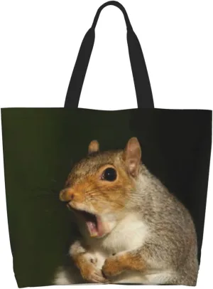 Cute Squirrel Grocery Bag Cute Shoulder Bag Handbag Shopping Squirrel Grocery Bags Tote Bag Canvas Bag