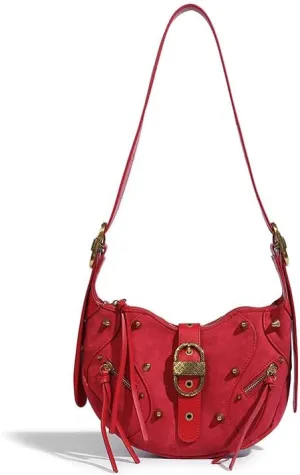 Cute Top Handle Bags for Women, Fashion Crossbody Shoulder Handbags Aesthetic Top Handle Bag Grunge Daily Sling Purse (Deep magenta)
