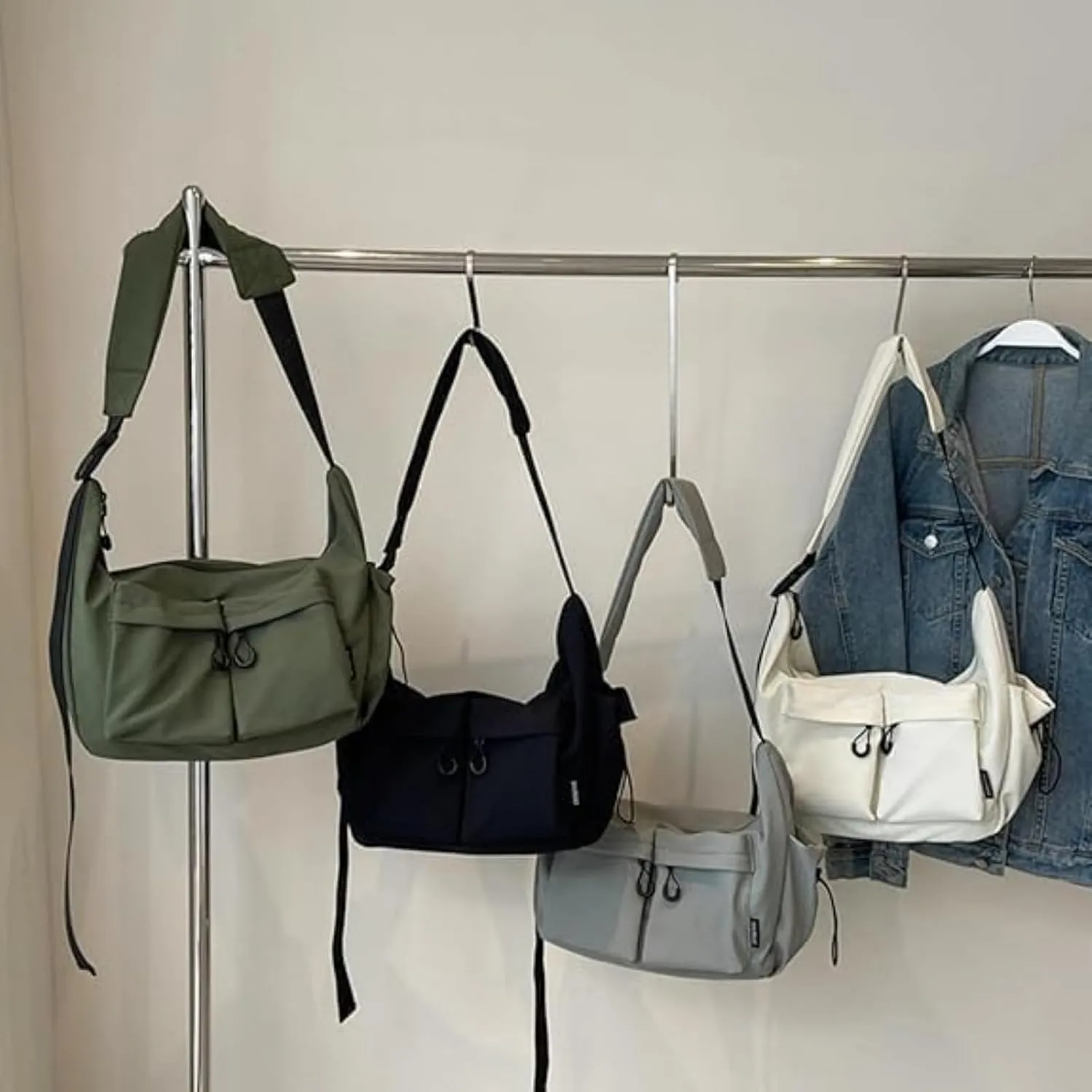 Dallaswind Large Capacity Messenger Canvas Bag, Dallaswind Large Crossbody Bag Shoulder Purse, Pockets Water, Unisex