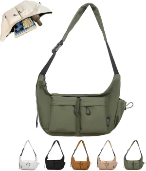 Dallaswind Large Capacity Messenger Canvas Bag, Vintage Water Resistant Canvas Satchel, Large Crossbody Bag Shoulder Purse