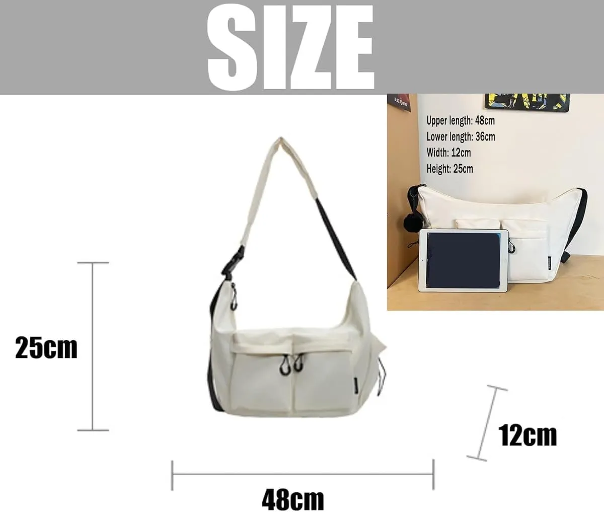 Dallaswind Large Capacity Messenger Canvas Bag, Vintage Water Resistant Canvas Satchel, Large Crossbody Bag Shoulder Purse