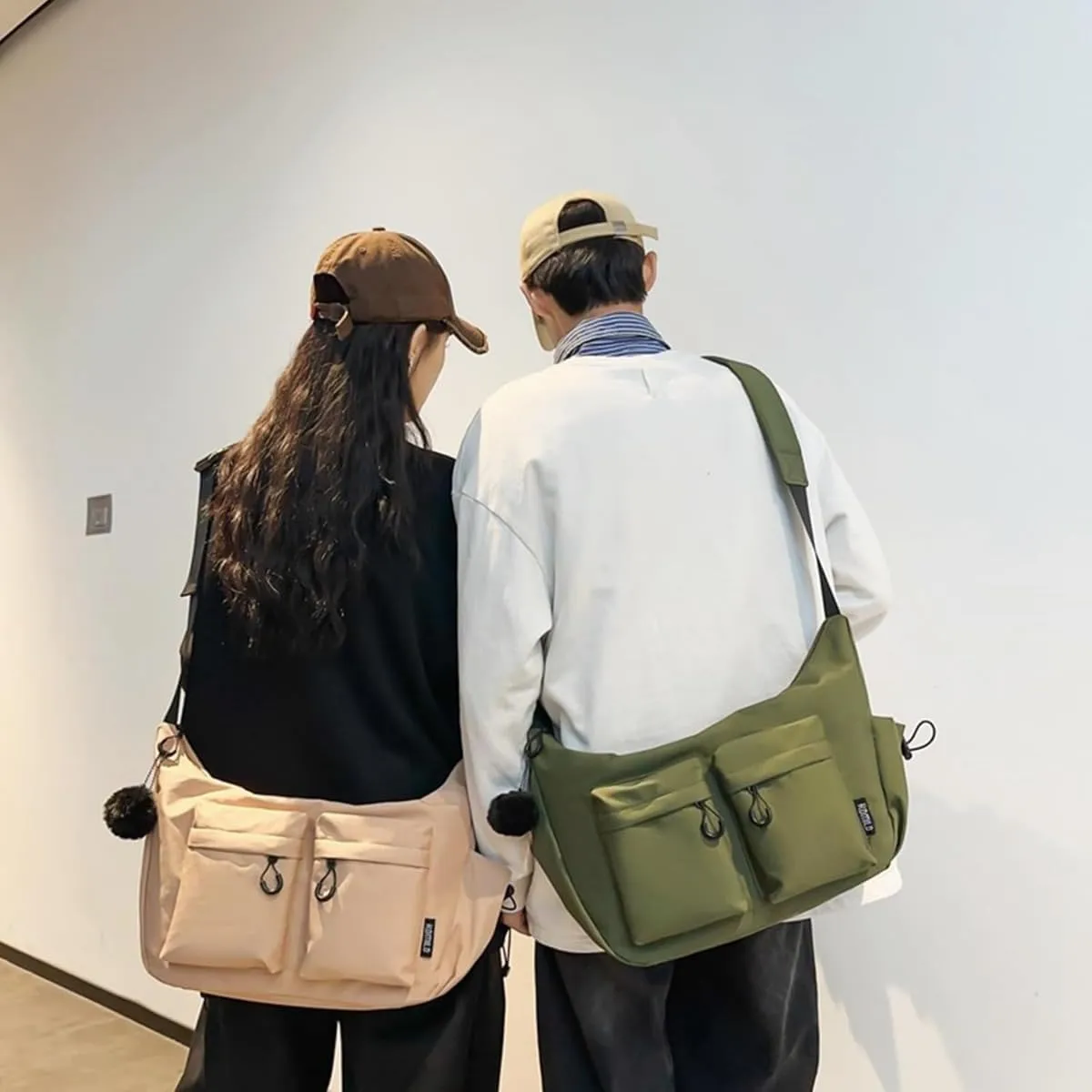 Dallaswind Large Capacity Messenger Canvas Bag, Vintage Water Resistant Canvas Satchel, Large Crossbody Bag Shoulder Purse