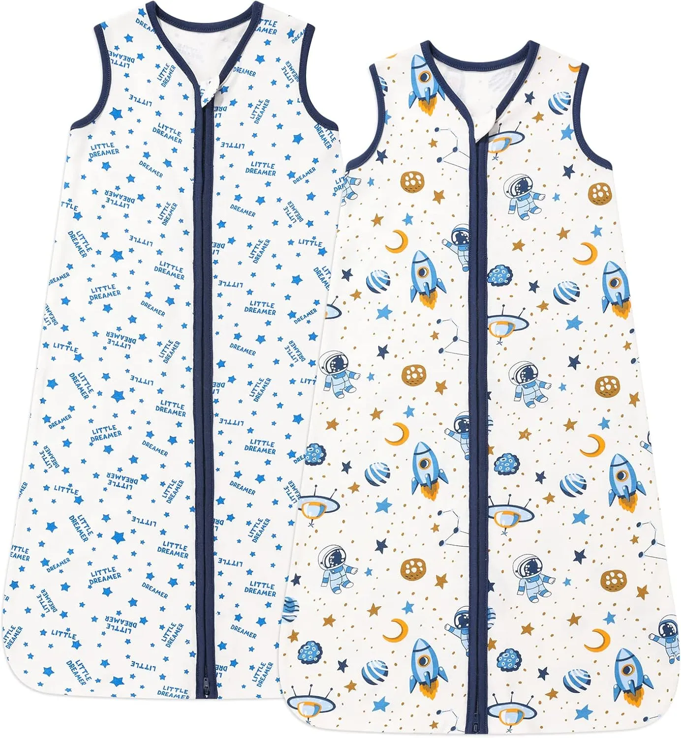 DaysU Cotton Baby Sleep Sack, Baby Sleeping Bag with Two-Way Zipper, 0.5 TOG Wearable Blanket for Newborn Baby Boys and Girls