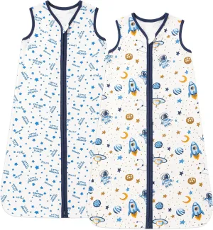 DaysU Cotton Baby Sleep Sack, Baby Sleeping Bag with Two-Way Zipper, 0.5 TOG Wearable Blanket for Newborn Baby Boys and Girls
