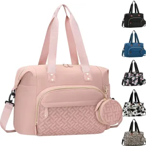 Diaper Bag Tote, Baby Bag Travel Diaper Tote Bag with Pacifier Case, Cute Maternity Hospital Baby Stylish Diaper Tote for Mom Dad Pink