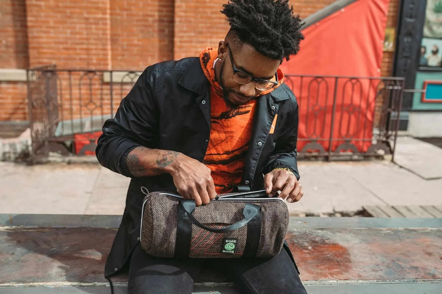 Dime Bags - Padded Duffle Tube, Durable Hemp Blend (15 Inch, Tan)
