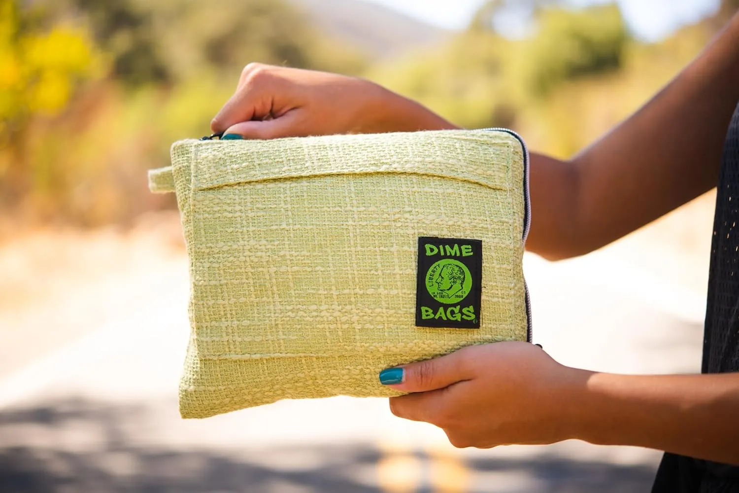DIME BAGS Padded Pouch – Smell Proof Protective Case with Padded Interior, Durable Hemp-Polyester Fabric, Heavy-Duty Zippers & Interchangeable Patch, Travel & Storage for Fragile Items