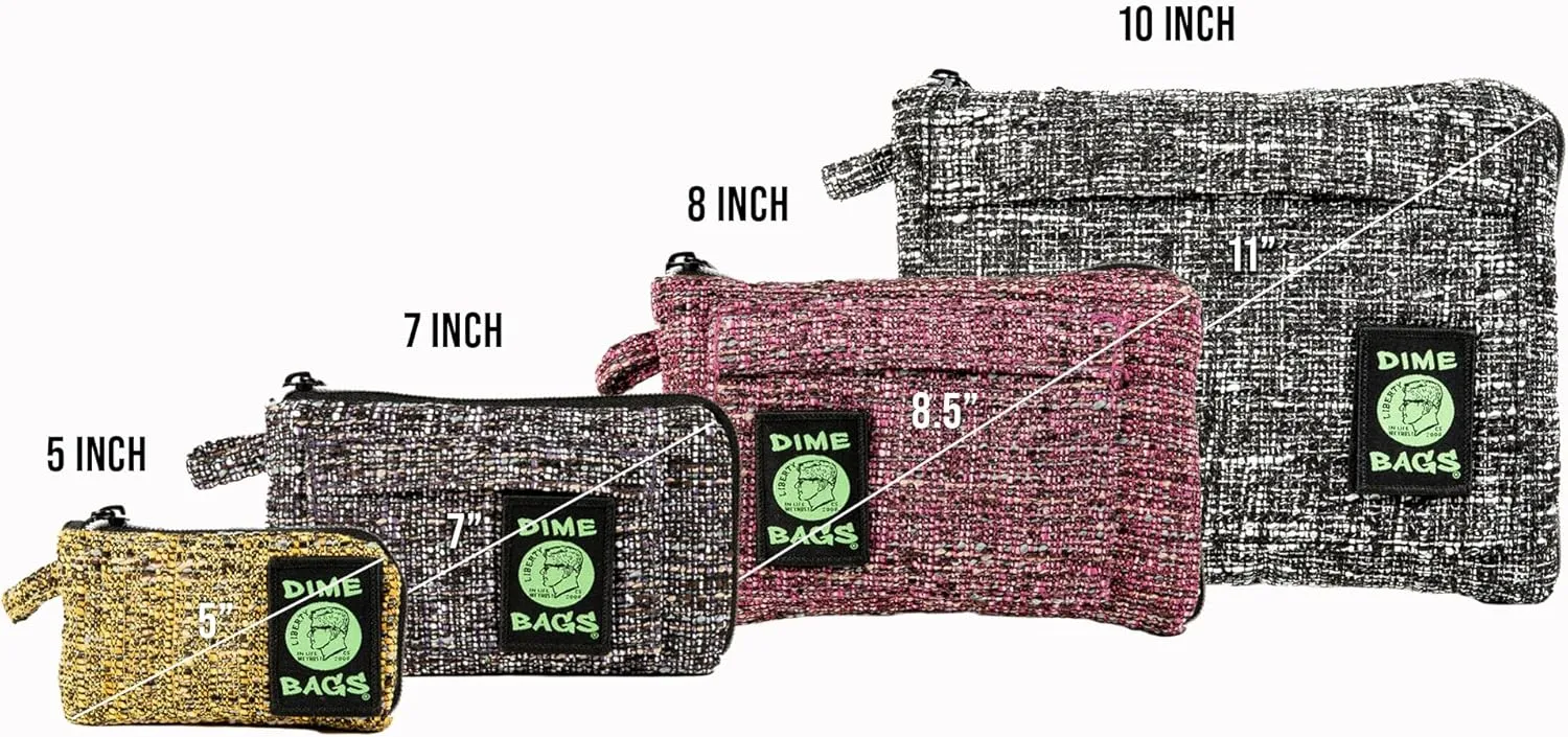 DIME BAGS Padded Pouch – Smell Proof Protective Case with Padded Interior, Durable Hemp-Polyester Fabric, Heavy-Duty Zippers & Interchangeable Patch, Travel & Storage for Fragile Items