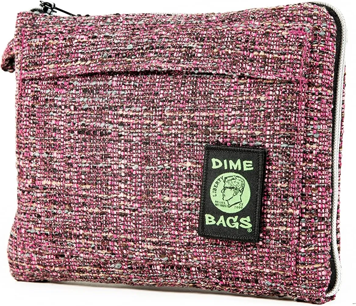 DIME BAGS Padded Pouch – Smell Proof Protective Case with Padded Interior, Durable Hemp-Polyester Fabric, Heavy-Duty Zippers & Interchangeable Patch, Travel & Storage for Fragile Items