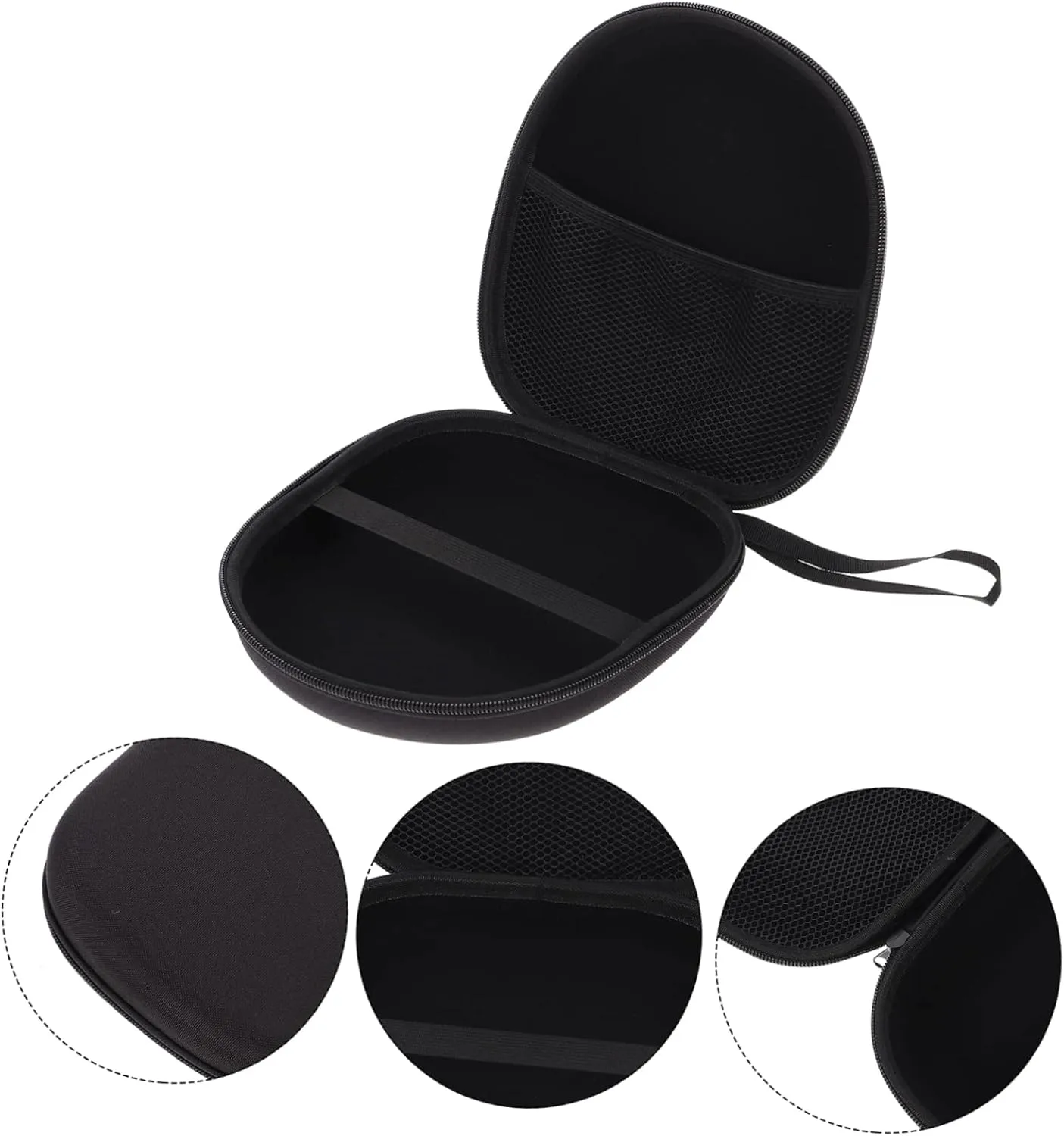DOITOOL 2 Pcs Headset Case Travel Bag Earphone Protective Case Mesh Bag and Fastening Band Safe Storage for Your Headphones