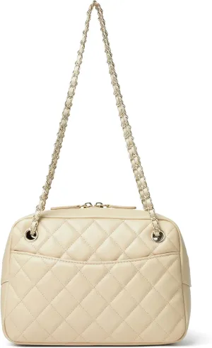 DORIS&JACKY Quilted Lambskin Shoulder Bag for Women, Small Soft Designer Crossbody Chain Purse
