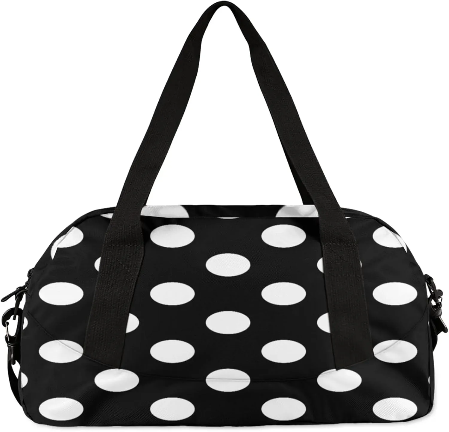 Dots Pattern Kids Duffel Bag Lightweight Waterproof Sports Gym Bag with Front Zipper Pocket Foldable Weekender Overnight Bag for School Practice Gymnastic Ballet