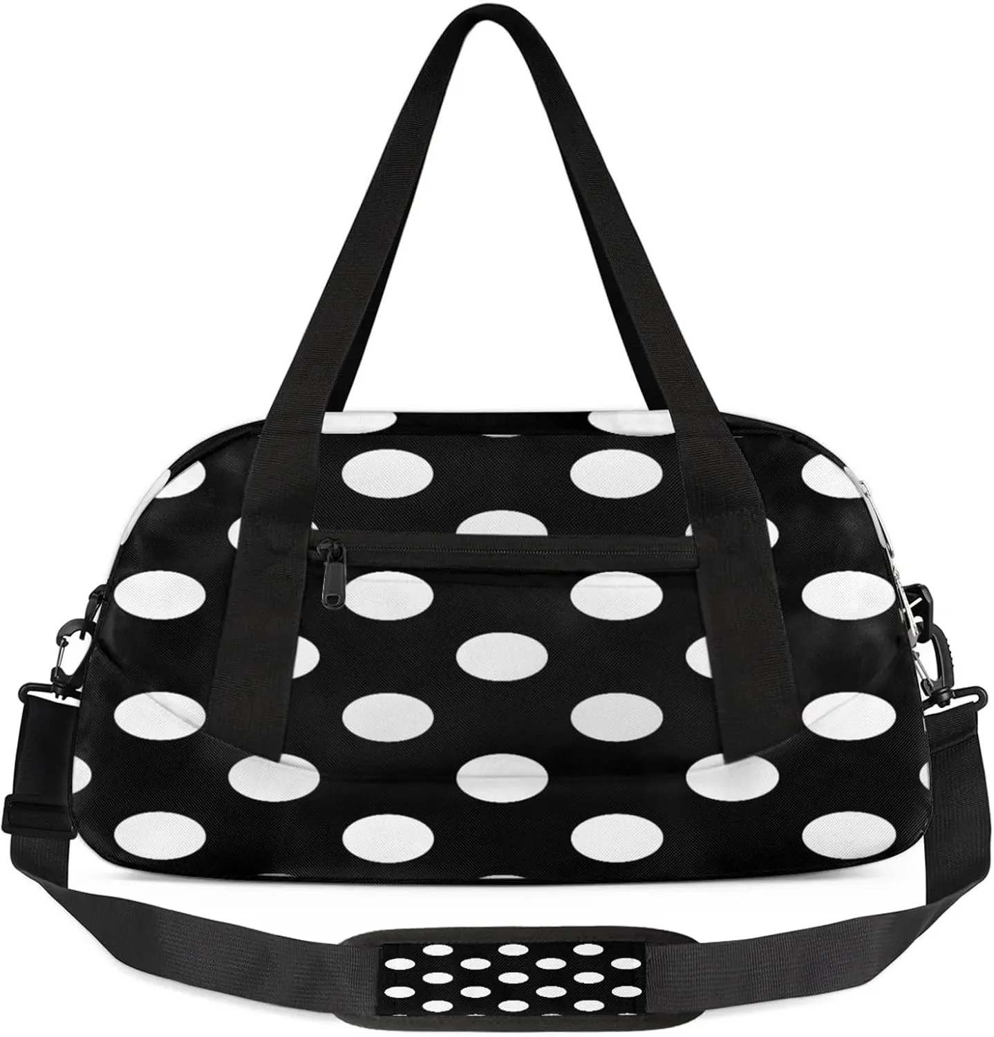 Dots Pattern Kids Duffel Bag Lightweight Waterproof Sports Gym Bag with Front Zipper Pocket Foldable Weekender Overnight Bag for School Practice Gymnastic Ballet