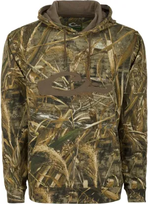 Drake Waterfowl Men's Soft Moisture-Wicking Hunting Hoodie w/Drawstring Hood & Kangaroo Pouch, Embroidered Logo, Max-5 Camo