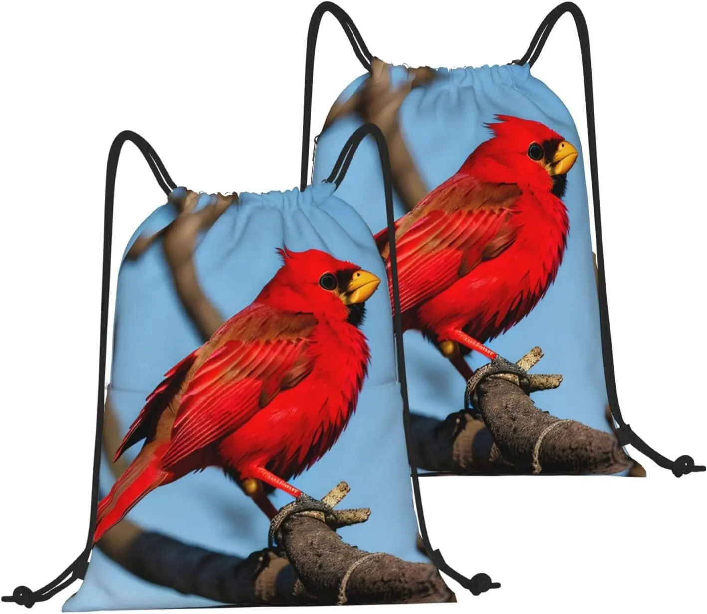 Drawstring Backpack for women,Versatile drawstring bag,Water-Resistant Cinch Bag,Gym sackpack-beautiful red Bird