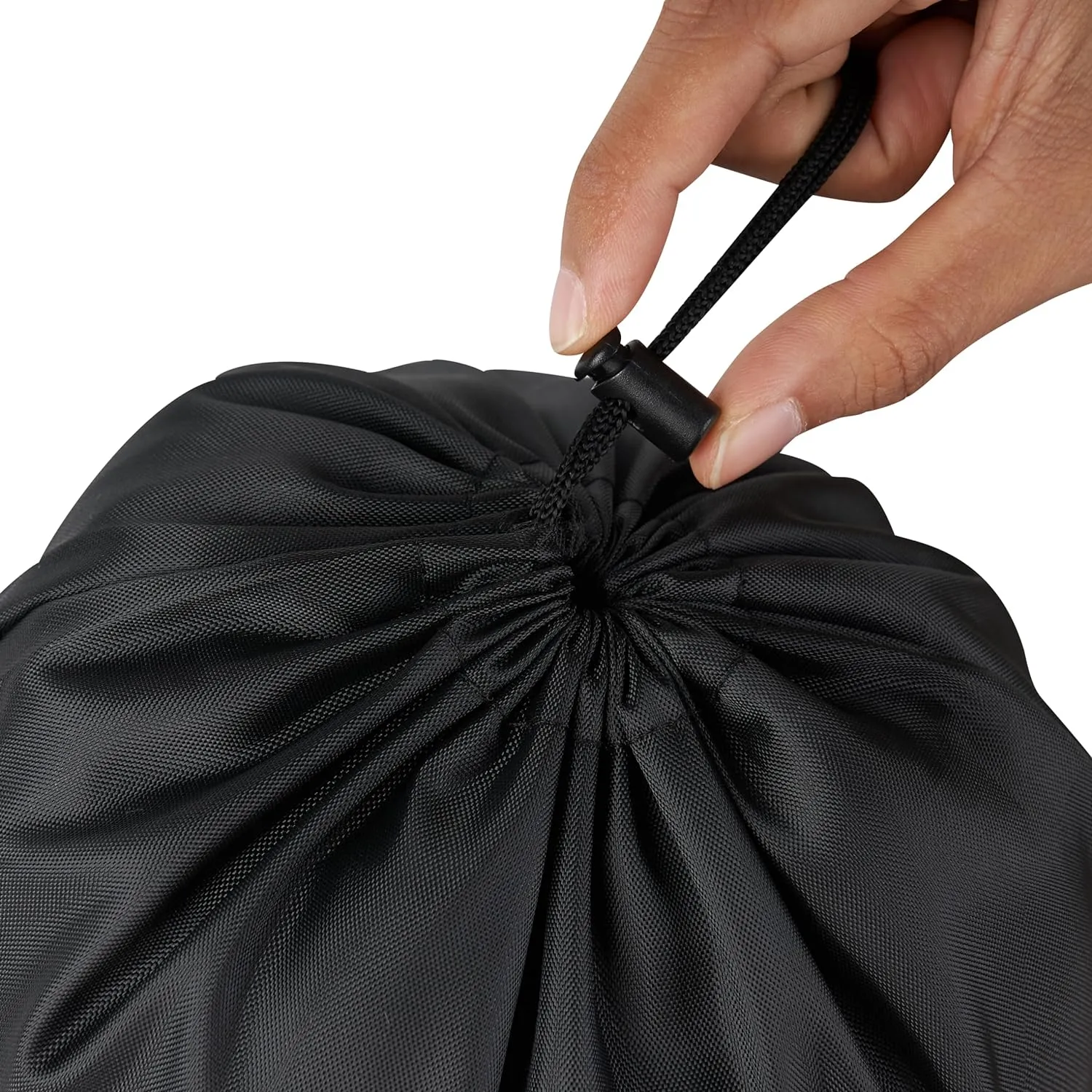 Drawstring Bag with Toggle - Nylon Cinch and Ditty Pouch - Six Pack (Black, 8 x 11 Inch)