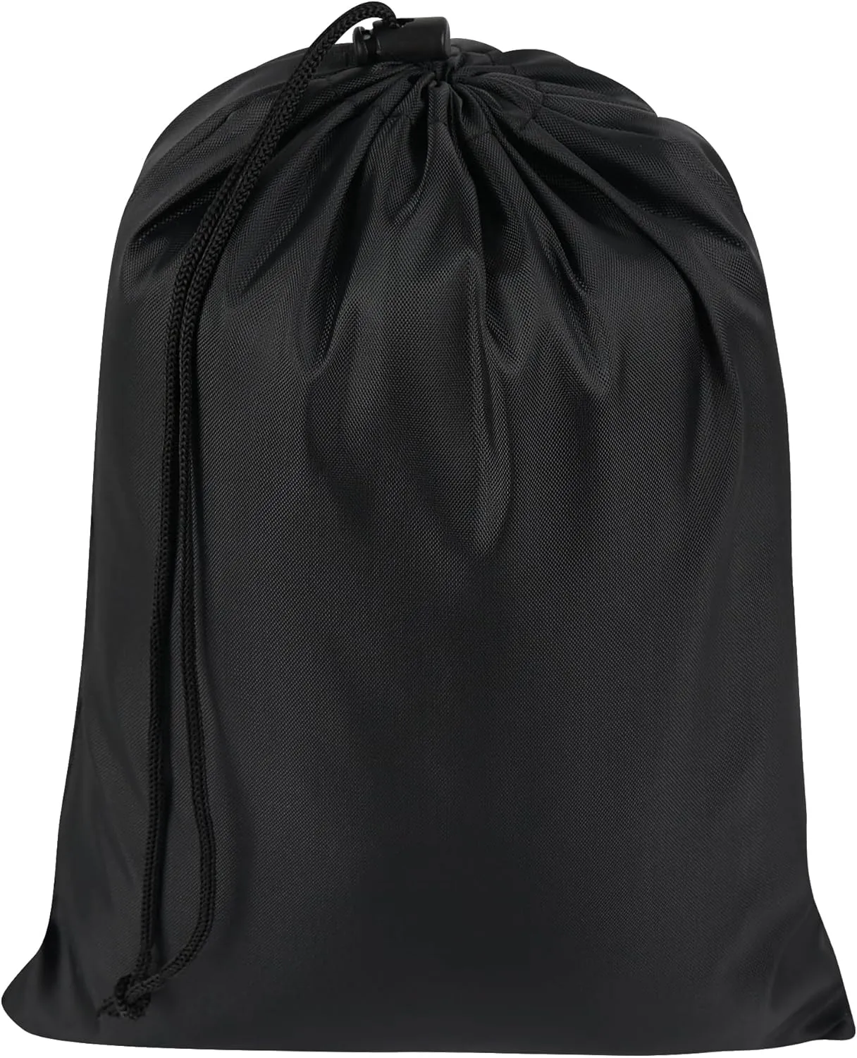 Drawstring Bag with Toggle - Nylon Cinch and Ditty Pouch - Six Pack (Black, 8 x 11 Inch)
