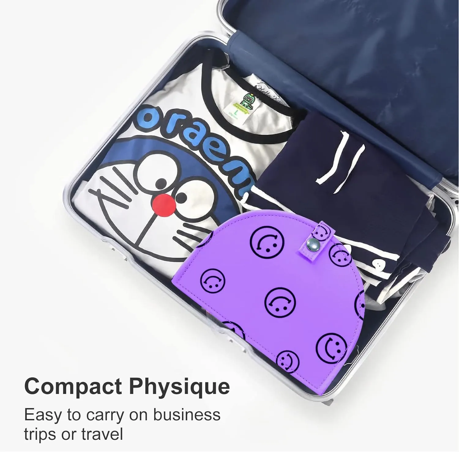 Drawstring Makeup Bag Open Lay Flat,Large Capacity Cosmetic Bag For Women Purse With Compartments,Travel Toiletry Bag Accessories Organize (purple)