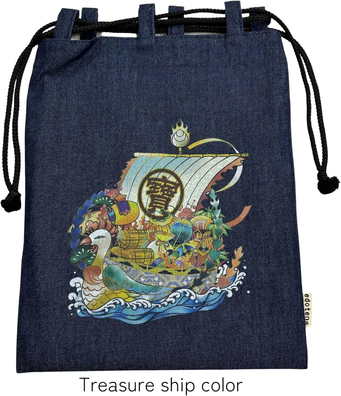 Drawstring pouch Cloth bag Cotton 100% 4.5 oz Inner pocket Men's Ladies'