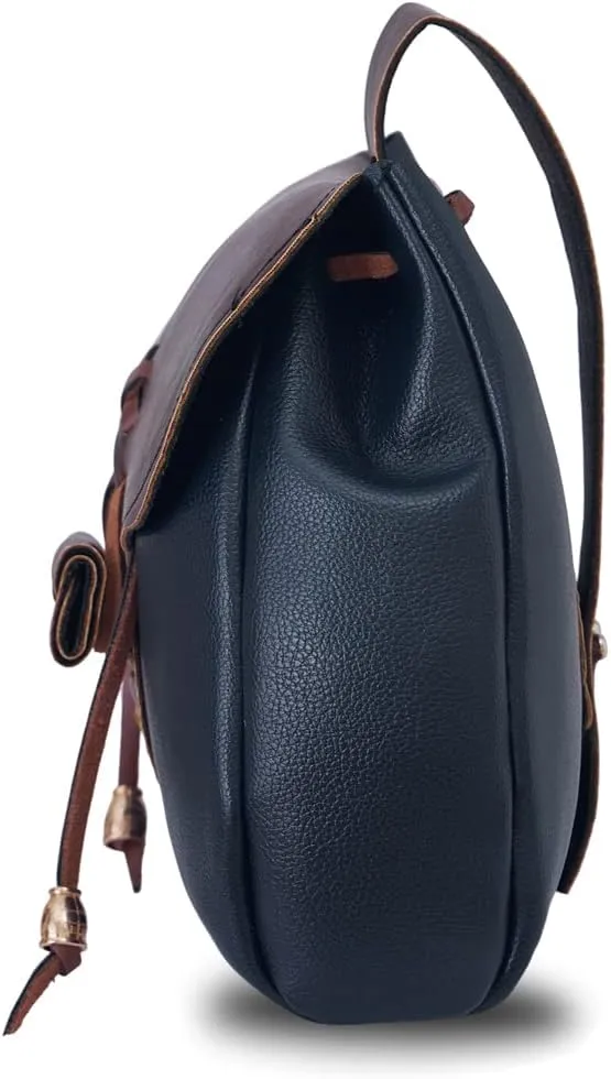 DUNHAO COS Renaissance Belt Pouch Medieval Costume Accessory Leather Drawstring Coin Purse LARP Waist Bag Blue