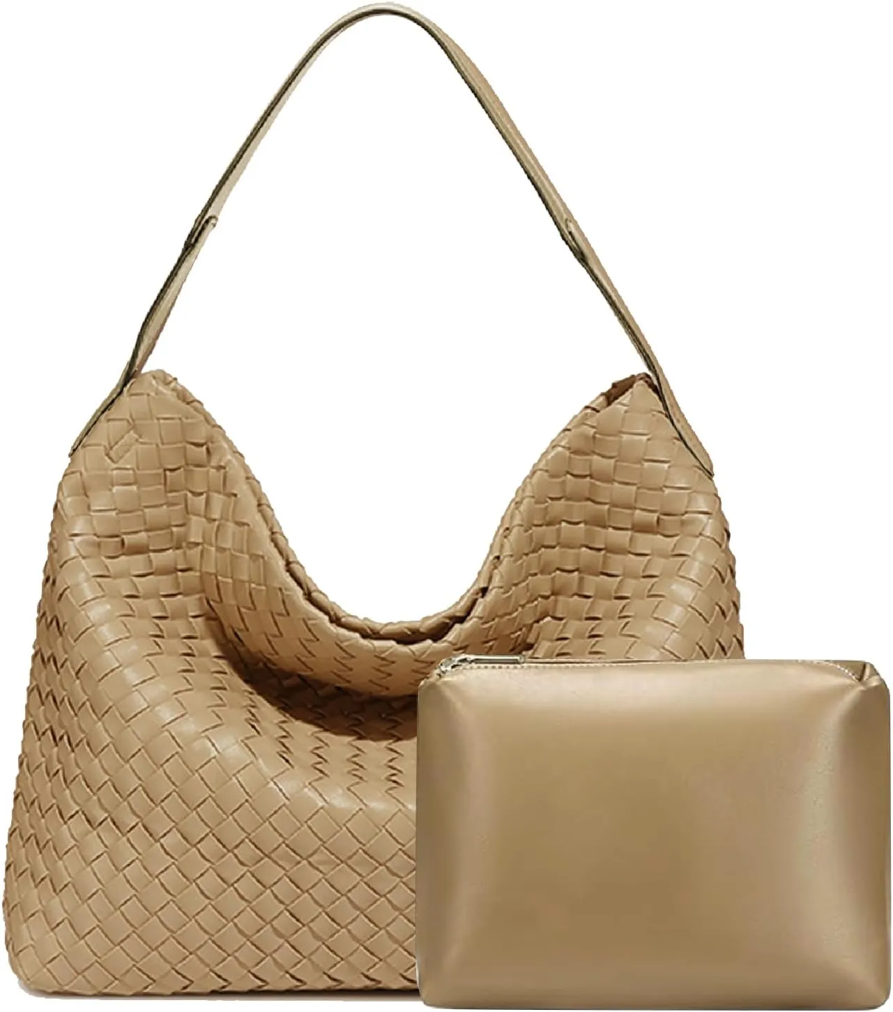 Dyalsa Woven Tote Bag for Women - Vegan Leather Large Messenger Retro Handmade Travel Shoulder Bag