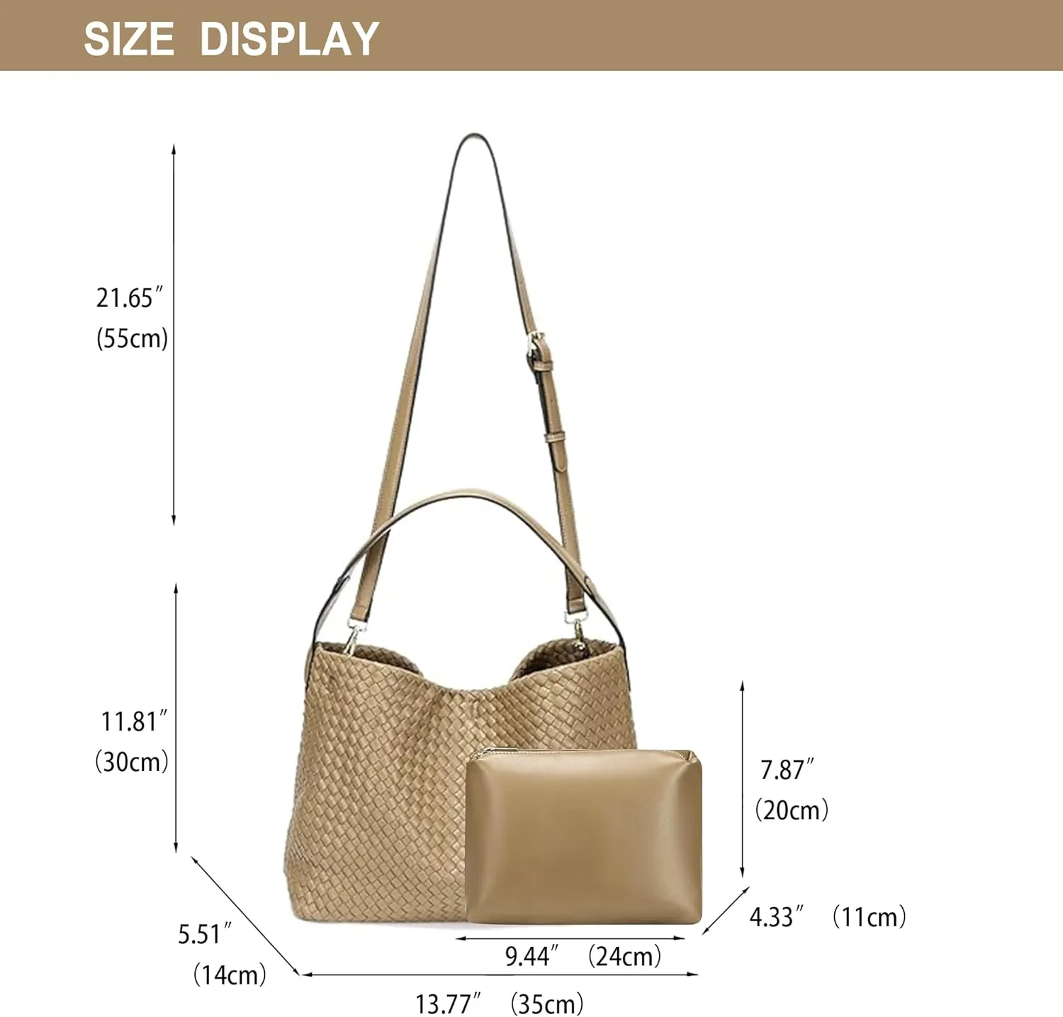 Dyalsa Woven Tote Bag for Women - Vegan Leather Large Messenger Retro Handmade Travel Shoulder Bag