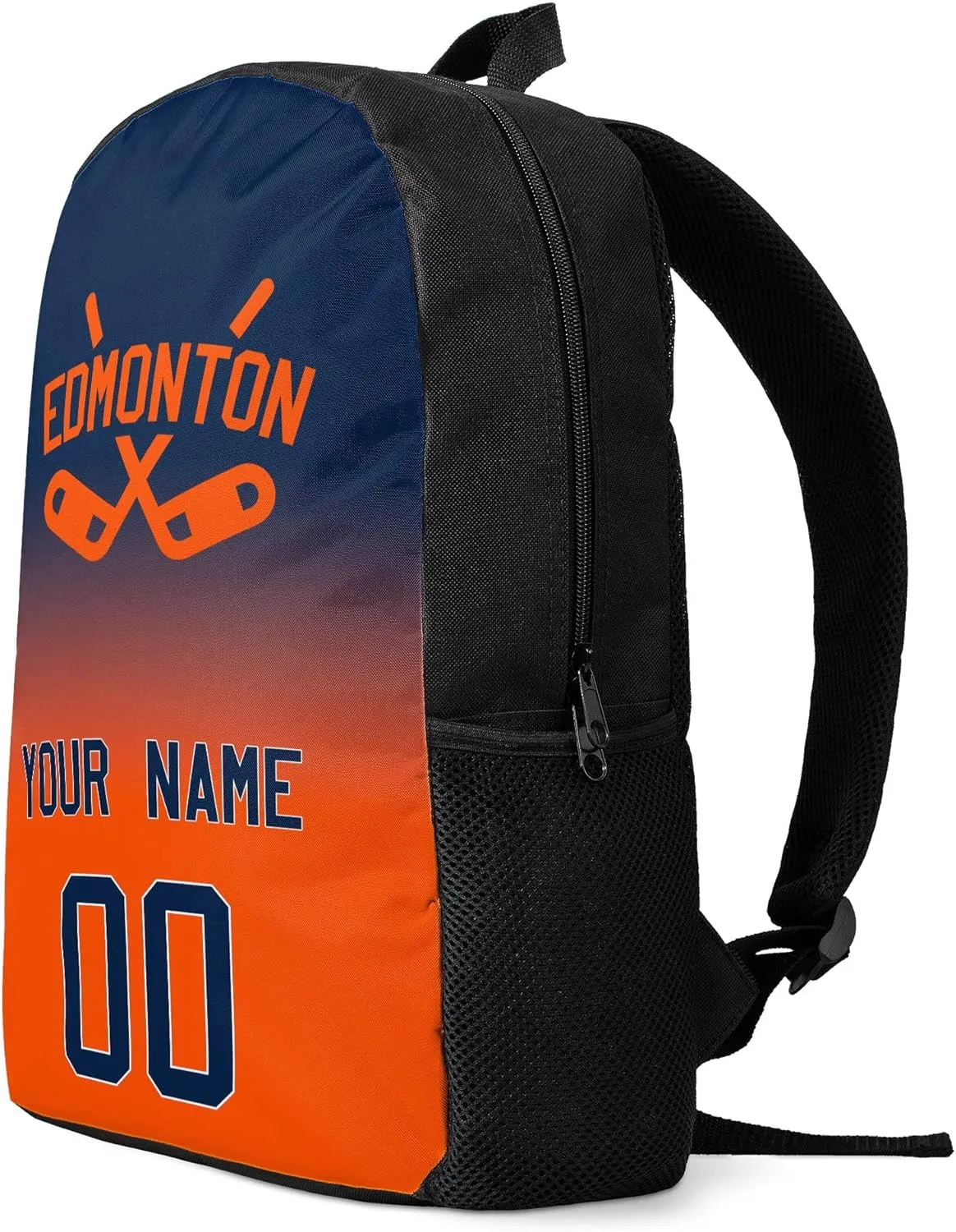 Edmonton Custom Backpack High Capacity,Laptop Bag Travel Bag,Add Personalized Name And Number£¬Gifts For Ice Hockey Sports Fans