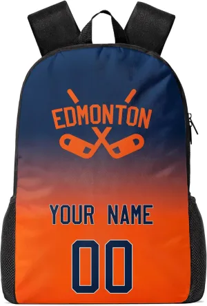 Edmonton Custom Backpack High Capacity,Laptop Bag Travel Bag,Add Personalized Name And Number£¬Gifts For Ice Hockey Sports Fans