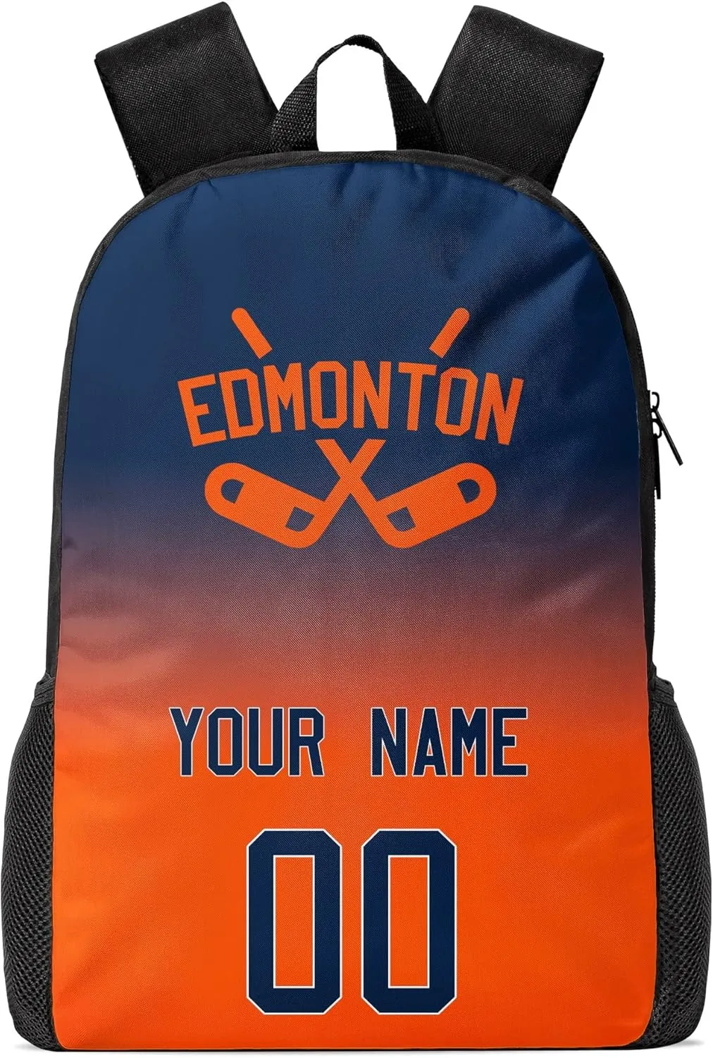 Edmonton Custom Backpack High Capacity,Laptop Bag Travel Bag,Add Personalized Name And Number£¬Gifts For Ice Hockey Sports Fans