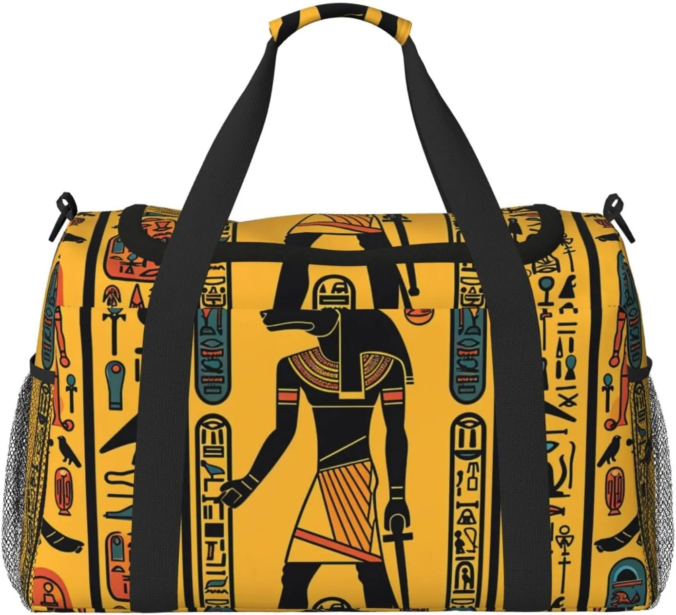 Egyptian Tradition Duffle Bag for Travel Ancient Sports Gym Tote Carry On Bag Large Shoulder Weekend Overnight for Workout