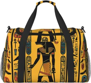 Egyptian Tradition Duffle Bag for Travel Ancient Sports Gym Tote Carry On Bag Large Shoulder Weekend Overnight for Workout