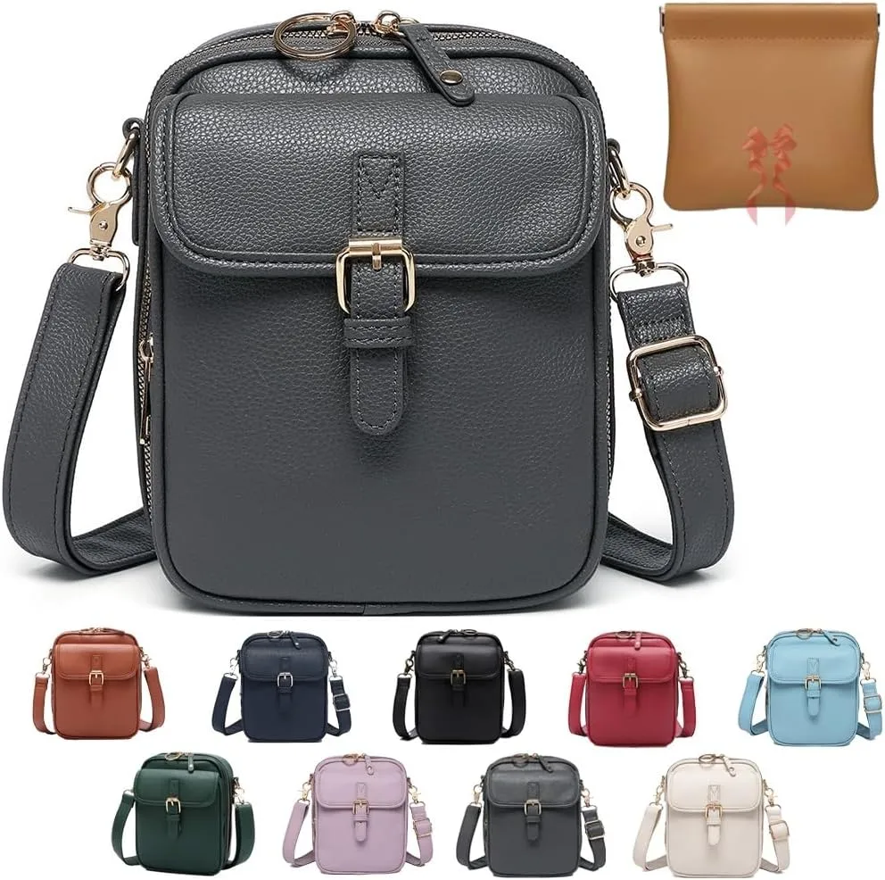 ELEGY Forcipower Crossbody Bag, Collaborate Crossbody Leather Bag with Card Slots, Double Layered Large Capacity Bags