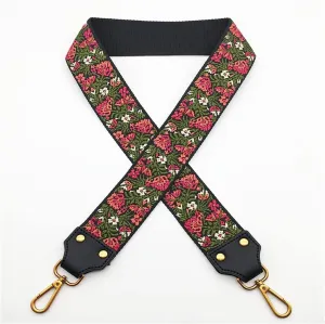 Embroidered Strap Accessories Adjustable Wide Shoulder Bag Strap Replacement Straps Bag Strap Canvas Crossbody