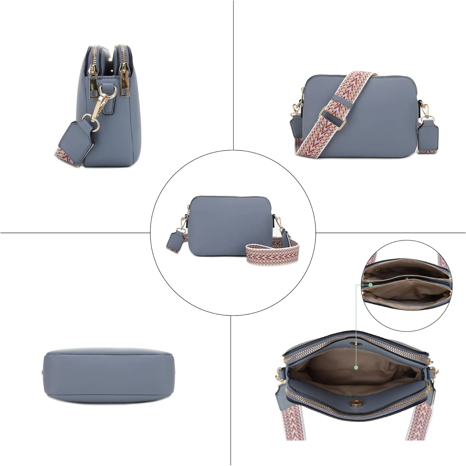 Emperia Crossbody Bag for Women Small Crossbody Camera Purses with Adjustable Webbing Shoulder Strap