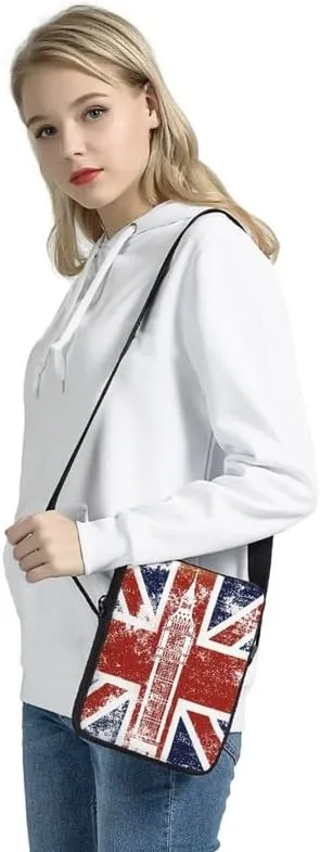 England London Tower Crossbody Bags Cell Phone Purse Fanny Packs for Women Man British Landmark Sling Bag Leather Crossbody Sling Purse for Gifts