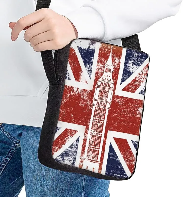 England London Tower Crossbody Bags Cell Phone Purse Fanny Packs for Women Man British Landmark Sling Bag Leather Crossbody Sling Purse for Gifts
