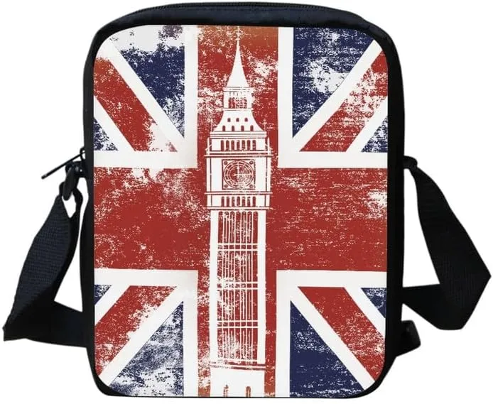 England London Tower Crossbody Bags Cell Phone Purse Fanny Packs for Women Man British Landmark Sling Bag Leather Crossbody Sling Purse for Gifts
