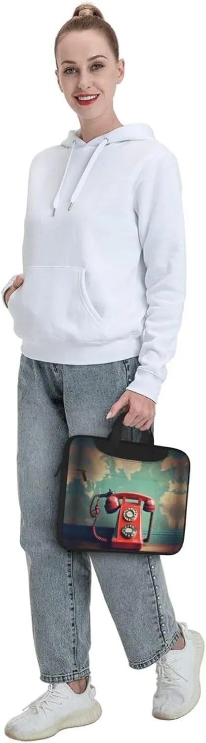 England UK Retro London Telephone Print Practical Laptop Case Laptop Bag - Stylish Messenger Bag & Laptop Shoulder Bag
