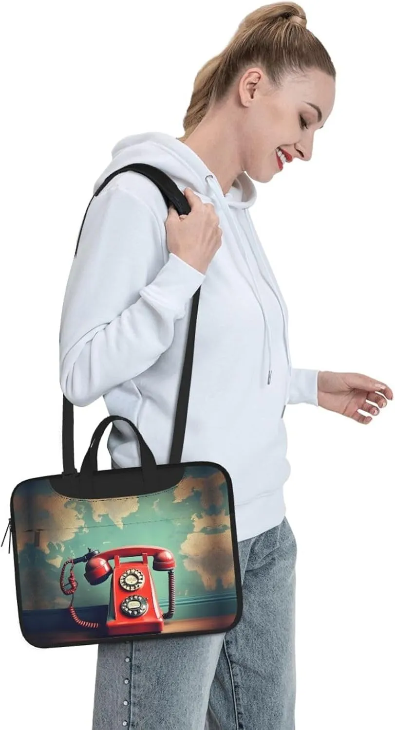 England UK Retro London Telephone Print Practical Laptop Case Laptop Bag - Stylish Messenger Bag & Laptop Shoulder Bag