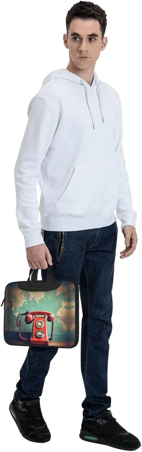 England UK Retro London Telephone Print Practical Laptop Case Laptop Bag - Stylish Messenger Bag & Laptop Shoulder Bag