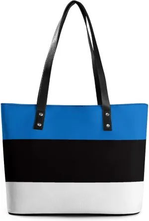 Estonian Flag Women Tote Bags Fashion Handbag Shoulder Purses Messenger Tote Bags