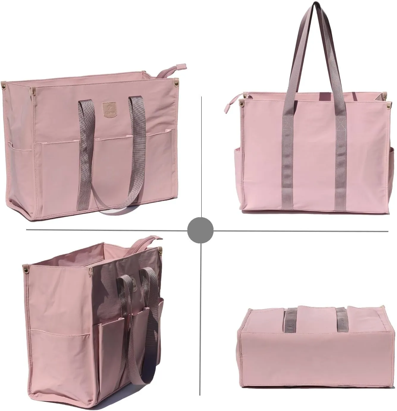 ESVAN Utility Tote Bag with Zip Top Waterproof Teacher Tote Bag for Teacher Work Women Beach