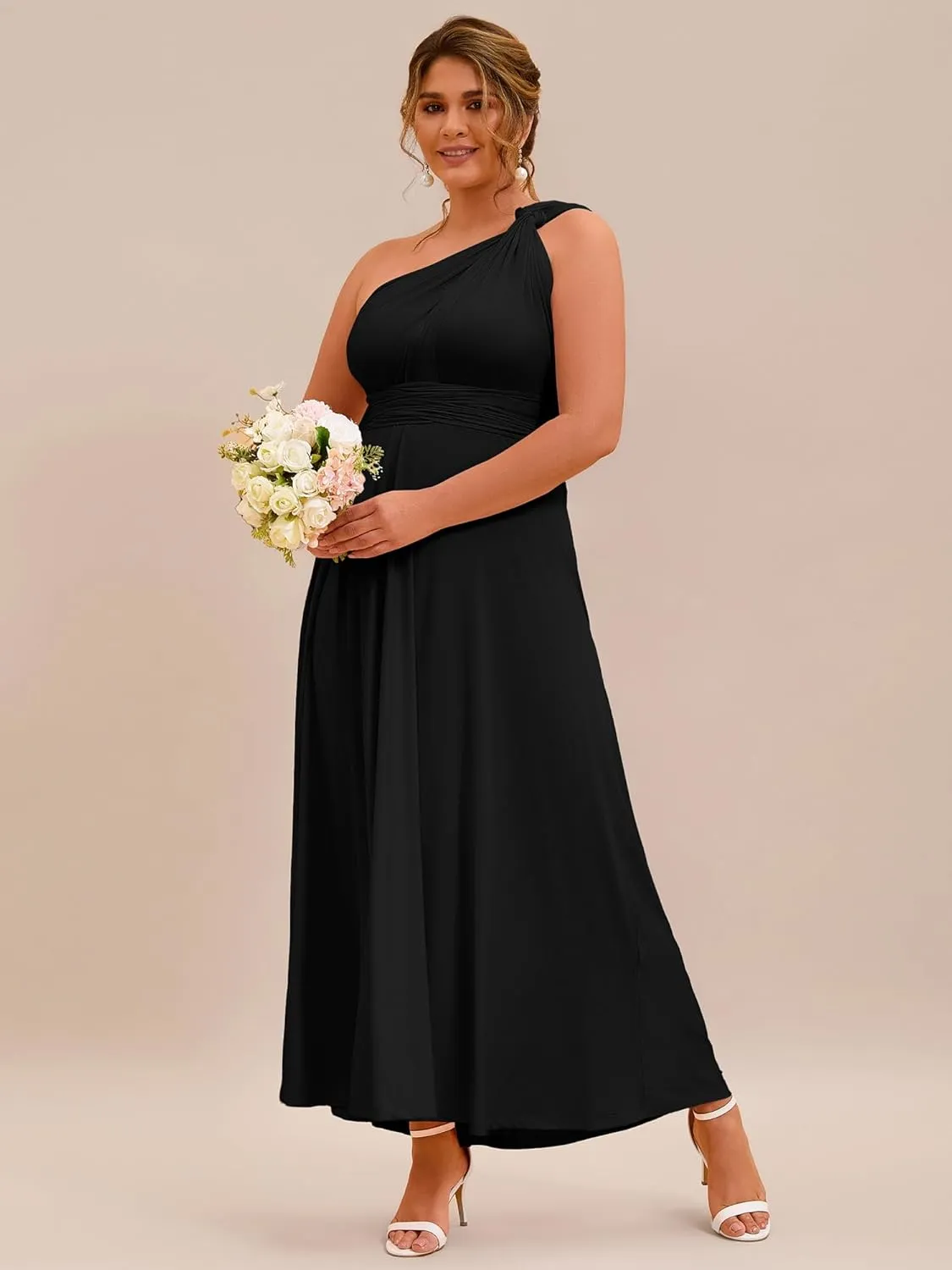 Ever-Pretty Plus Women's Summer Multi-Way Sexy Twist Wrap Maxi Convertible Plus Size Bridesmaid Dresses