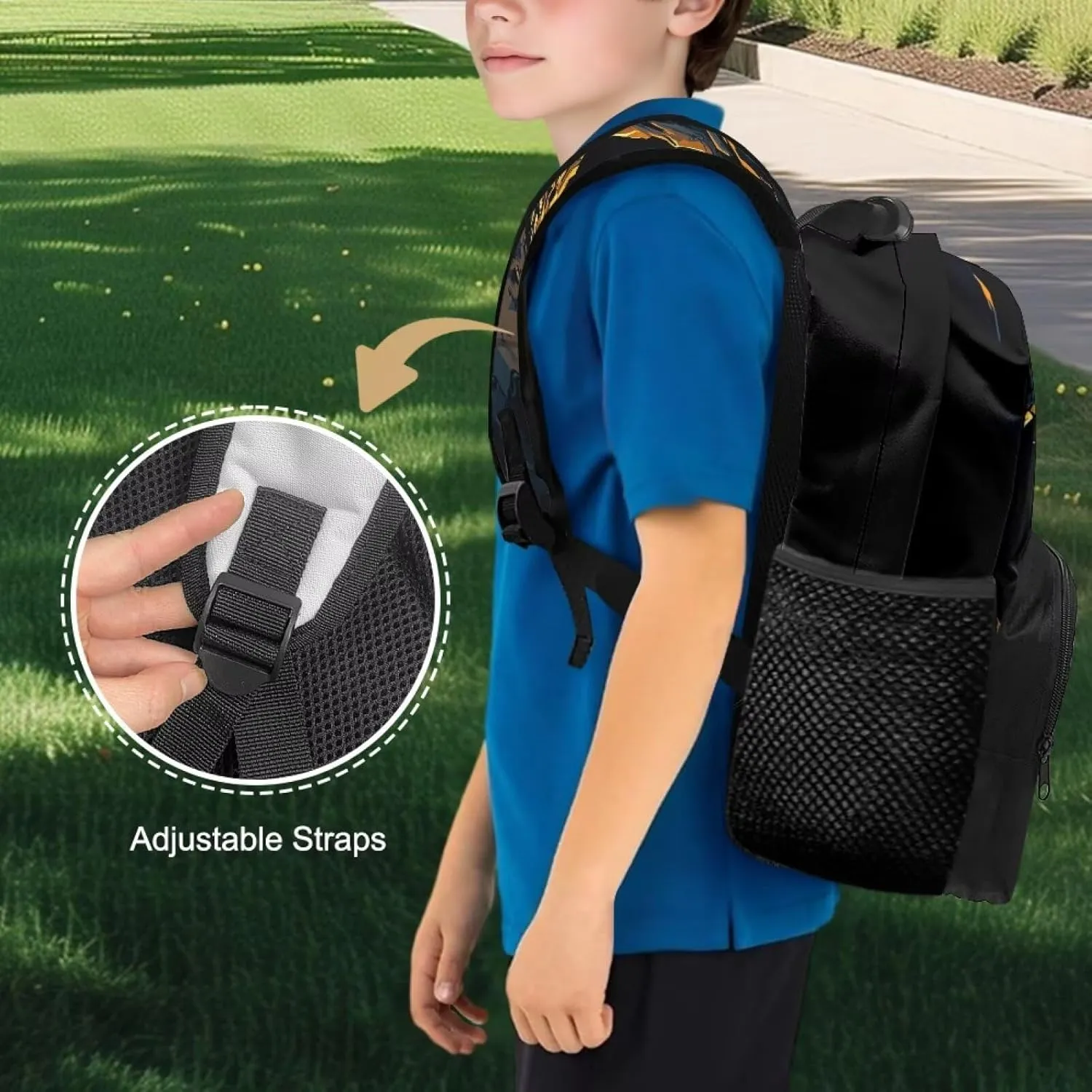 Excavator Backpack for Preschool Casual Shoulder Bag with Adjustable Strap for Kids Boys Polyester School Bag for Kindergarten Preschool Travel Hiking