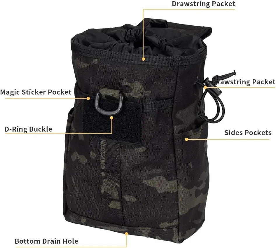 EXCELLENT ELITE SPANKER Molle Dump Pouch Drawstring Magazine Utility Pouch Folding Dump Pouch Waist Bag