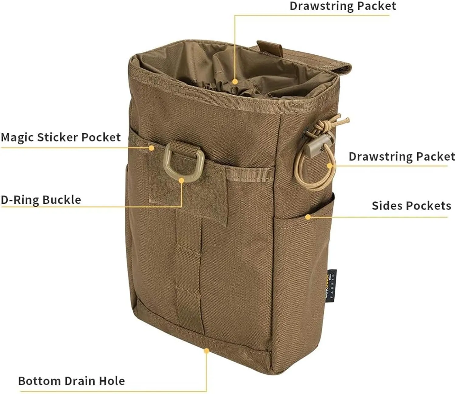 EXCELLENT ELITE SPANKER Molle Dump Pouch Drawstring Magazine Utility Pouch Folding Dump Pouch Waist Bag