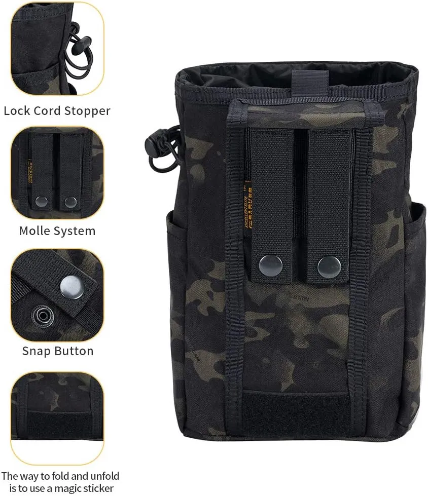 EXCELLENT ELITE SPANKER Molle Dump Pouch Drawstring Magazine Utility Pouch Folding Dump Pouch Waist Bag