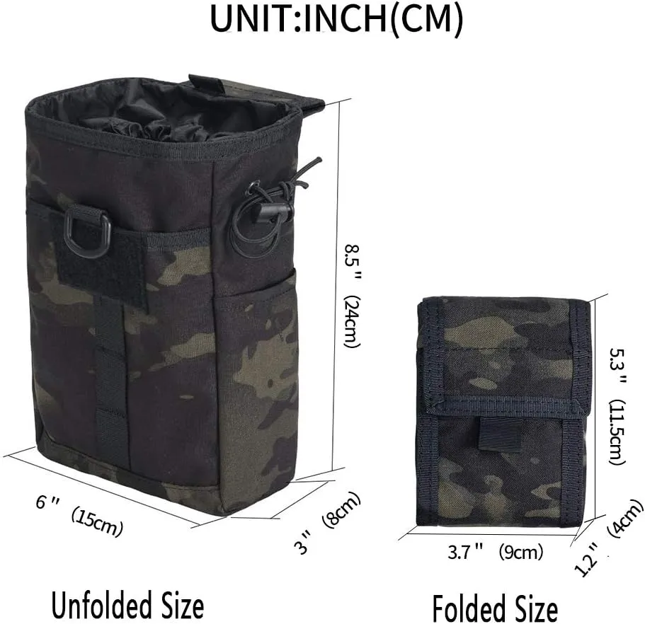 EXCELLENT ELITE SPANKER Molle Dump Pouch Drawstring Magazine Utility Pouch Folding Dump Pouch Waist Bag
